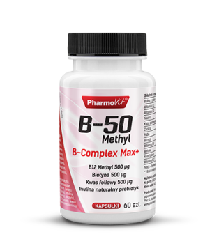 B-50 Methyl B-complex Max+ 60 kapsułek - suplement diety